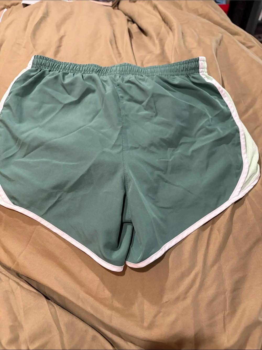 Nike Green Running Shorts with White Trim